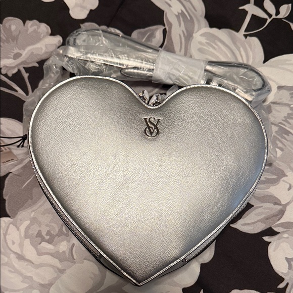 Victorias Secret Silver Heart-Shaped Crossbody - Picture 1 of 4
